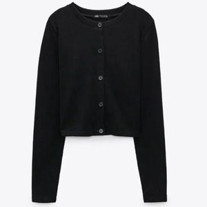 NWT Zara Black ribbed cardigan
